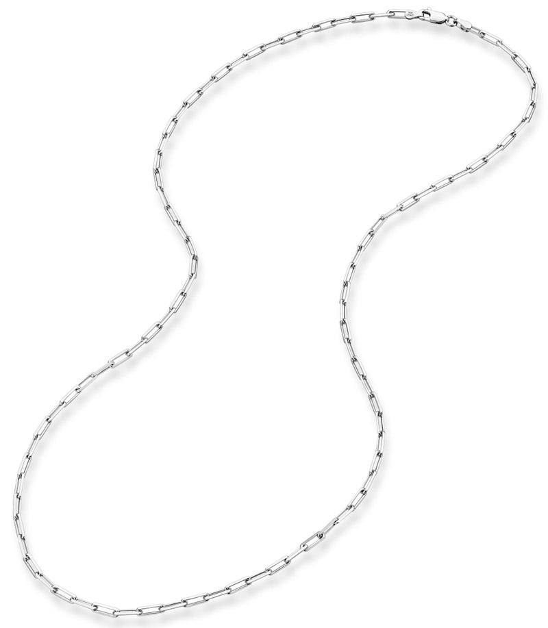 Miabella Italian Solid 925 Sterling Silver, 18Kt Gold Plated 3mm Paperclip Link Chain Necklace for Women Men, Made in Italy (SI, 16 Inches) - Image 2